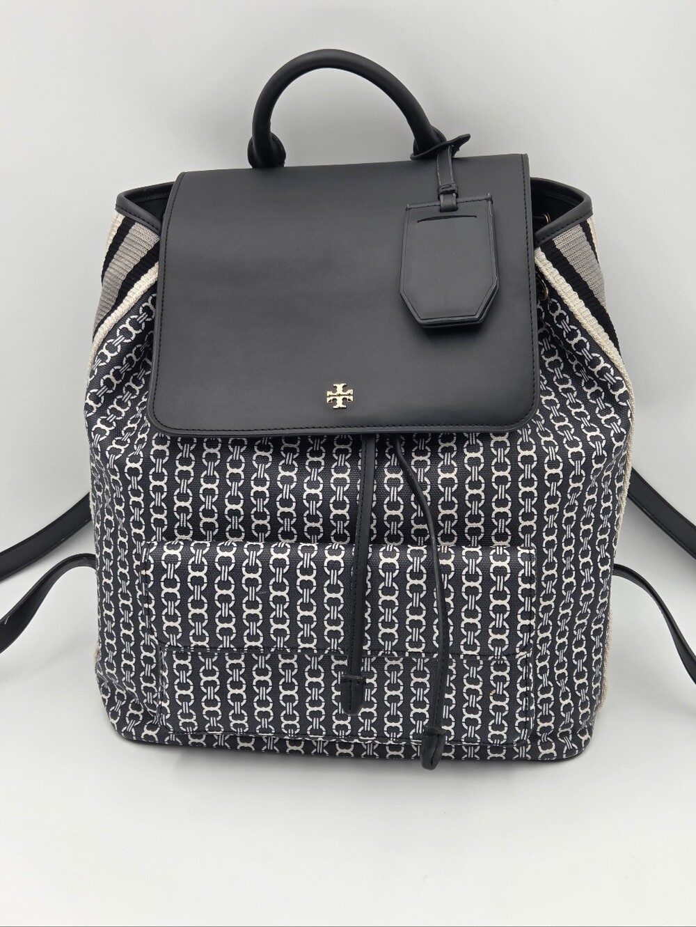 Tory Burch Gemini Link Leather/ Canvas Backpack